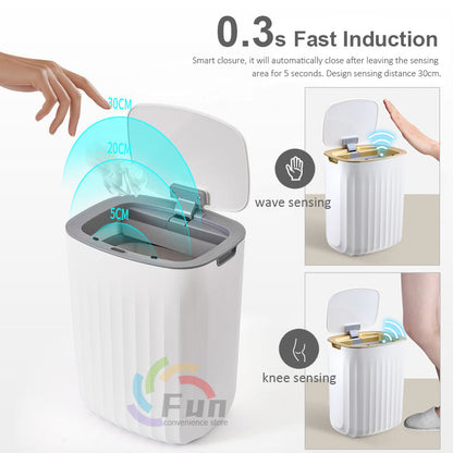 Smart Trash Can With Lid For Bedroom And Living Room Kitchen Storage Box Trash Can Induction Small Car Box Automatic Smart Dustbin Smart Trash Bin MeleMarket