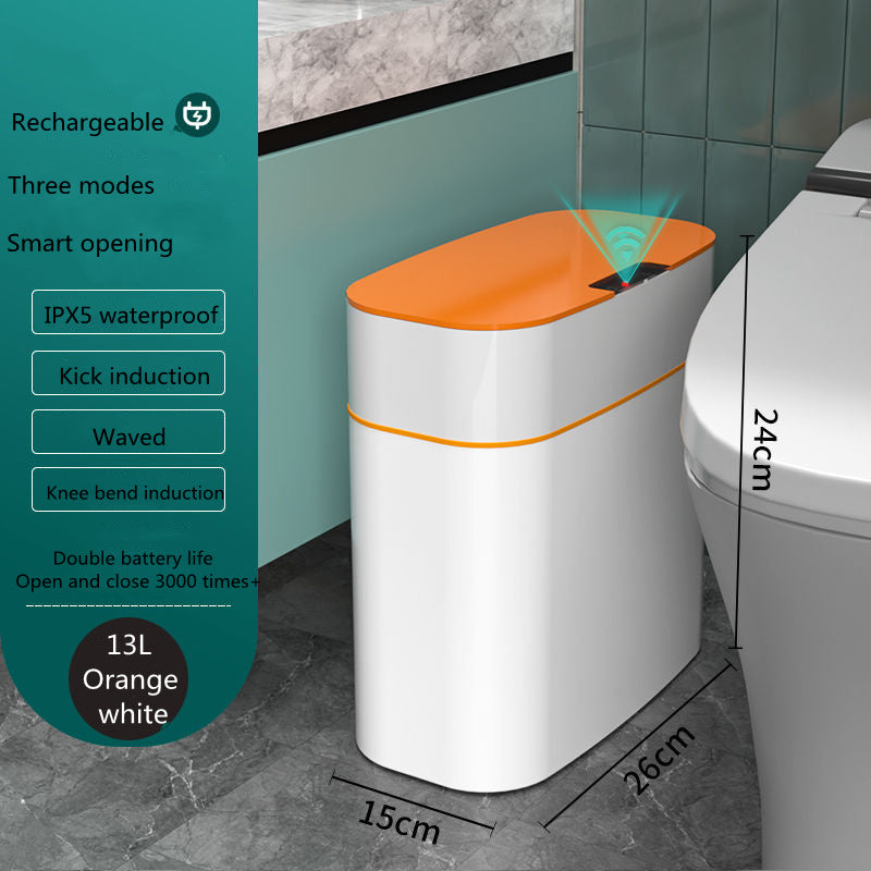 Smart Trash Can With Lid For Bedroom And Living Room Kitchen Storage Box Trash Can Induction Small Car Box Automatic Smart Dustbin Smart Trash Bin MeleMarket