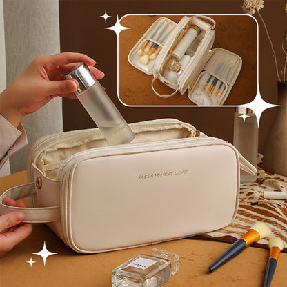 Three-layer Double Zipper U-shaped Design Cosmetic Bag MeleMarket