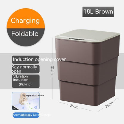 Smart Trash Can With Lid For Bedroom And Living Room Kitchen Storage Box Trash Can Induction Small Car Box Automatic Smart Dustbin Smart Trash Bin MeleMarket