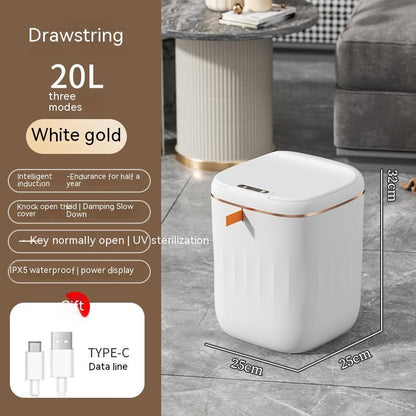 Smart Trash Can With Lid For Bedroom And Living Room Kitchen Storage Box Trash Can Induction Small Car Box Automatic Smart Dustbin Smart Trash Bin MeleMarket