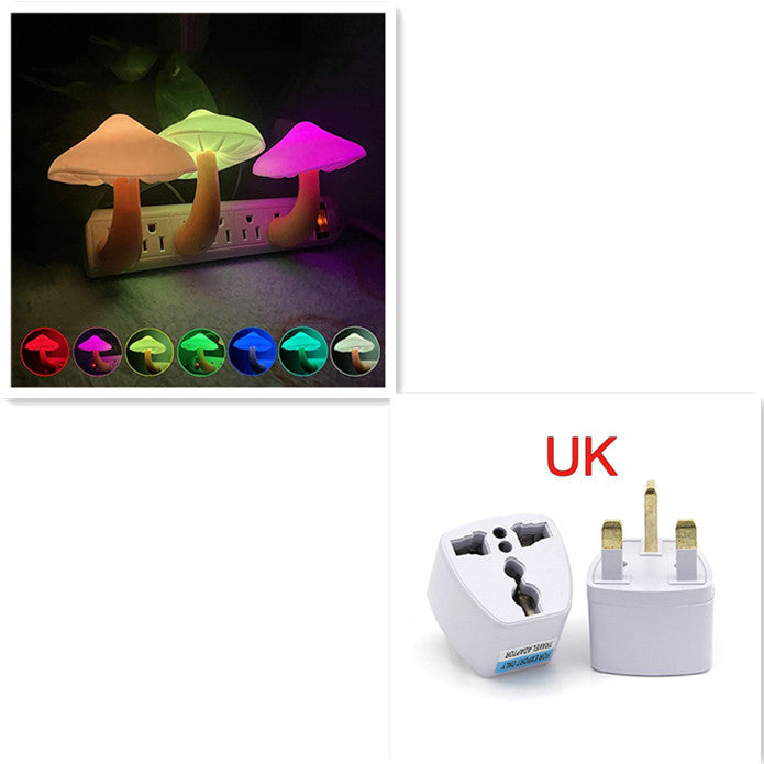 LED Night Light Mushroom Wall Socket Lamp