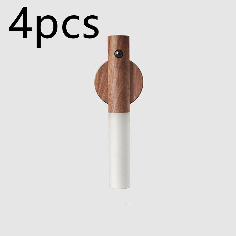 Auto LED USB Magnetic Wood Wireless Night