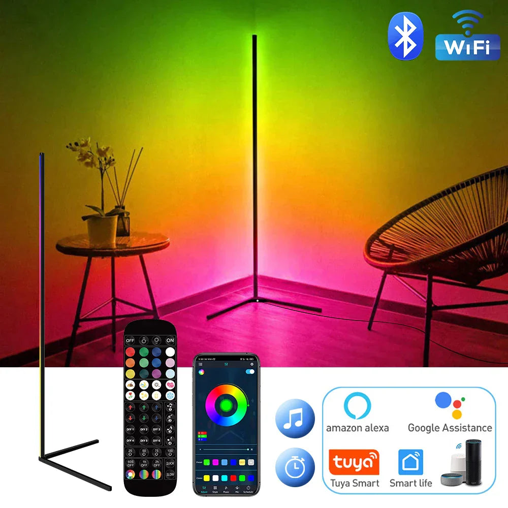 Living Room Dimmable RGB Corner Floor Lamp My Shop