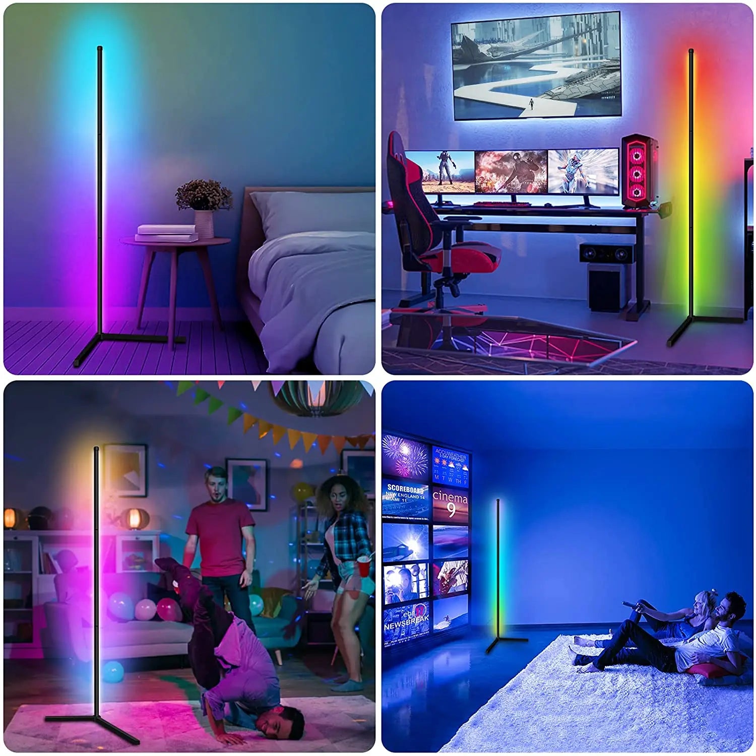 Living Room Dimmable RGB Corner Floor Lamp My Shop