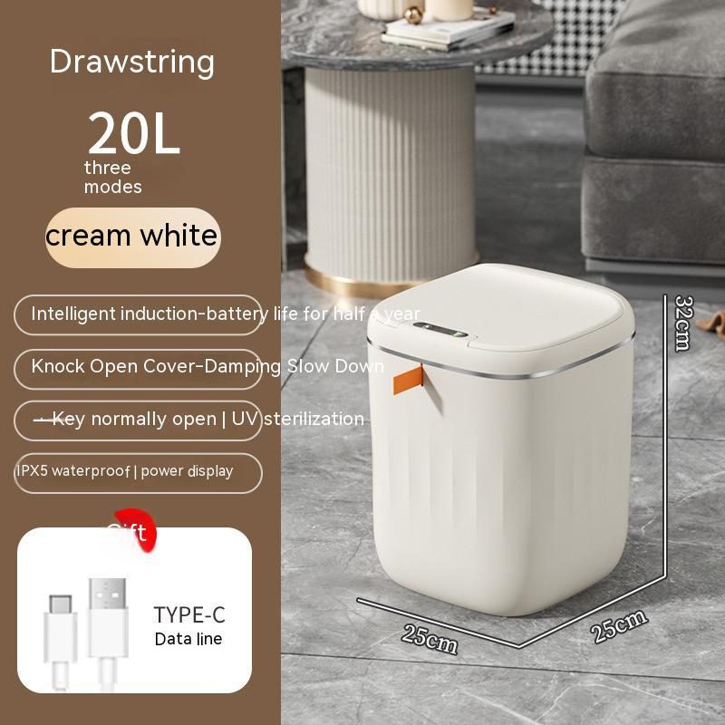 Smart Trash Can With Lid For Bedroom And Living Room Kitchen Storage Box Trash Can Induction Small Car Box Automatic Smart Dustbin Smart Trash Bin MeleMarket