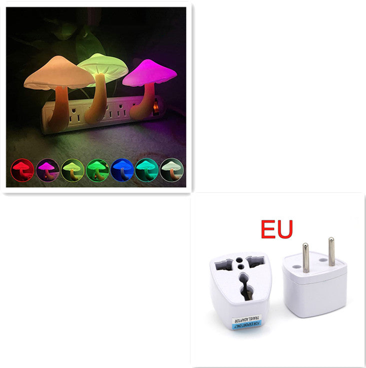 LED Night Light Mushroom Wall Socket Lamp